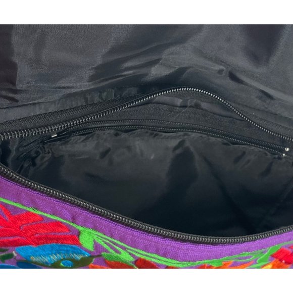 NWOT Women's Multi-Colored Floral Print Embroidered Clutch W/ Shoulder Strap - Picture 5 of 5